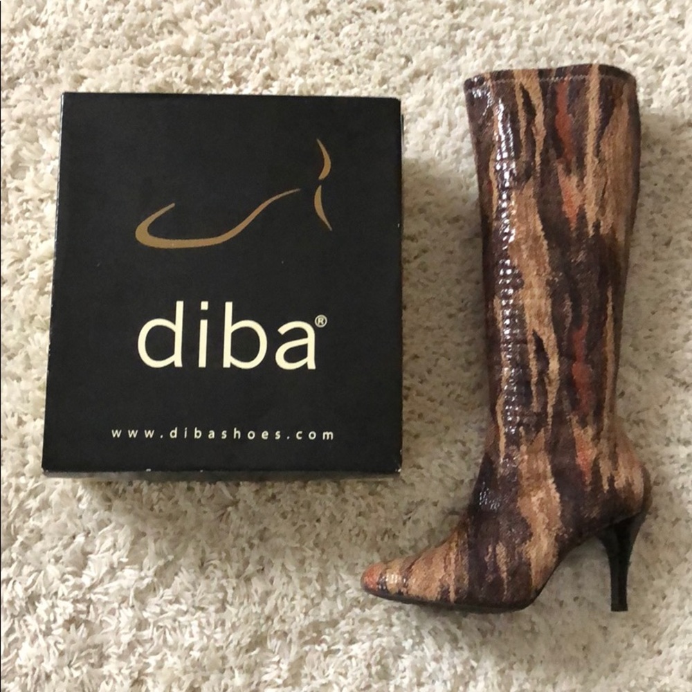 Foe snake skin knee high boots